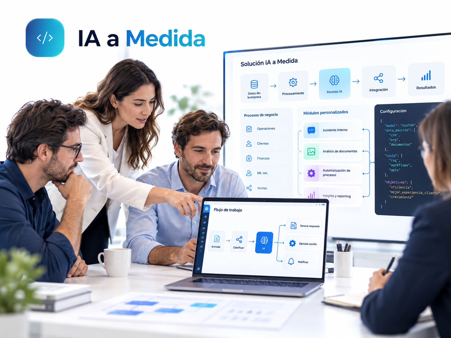 Equipo de JateNX diseñando una solución de IA a medida